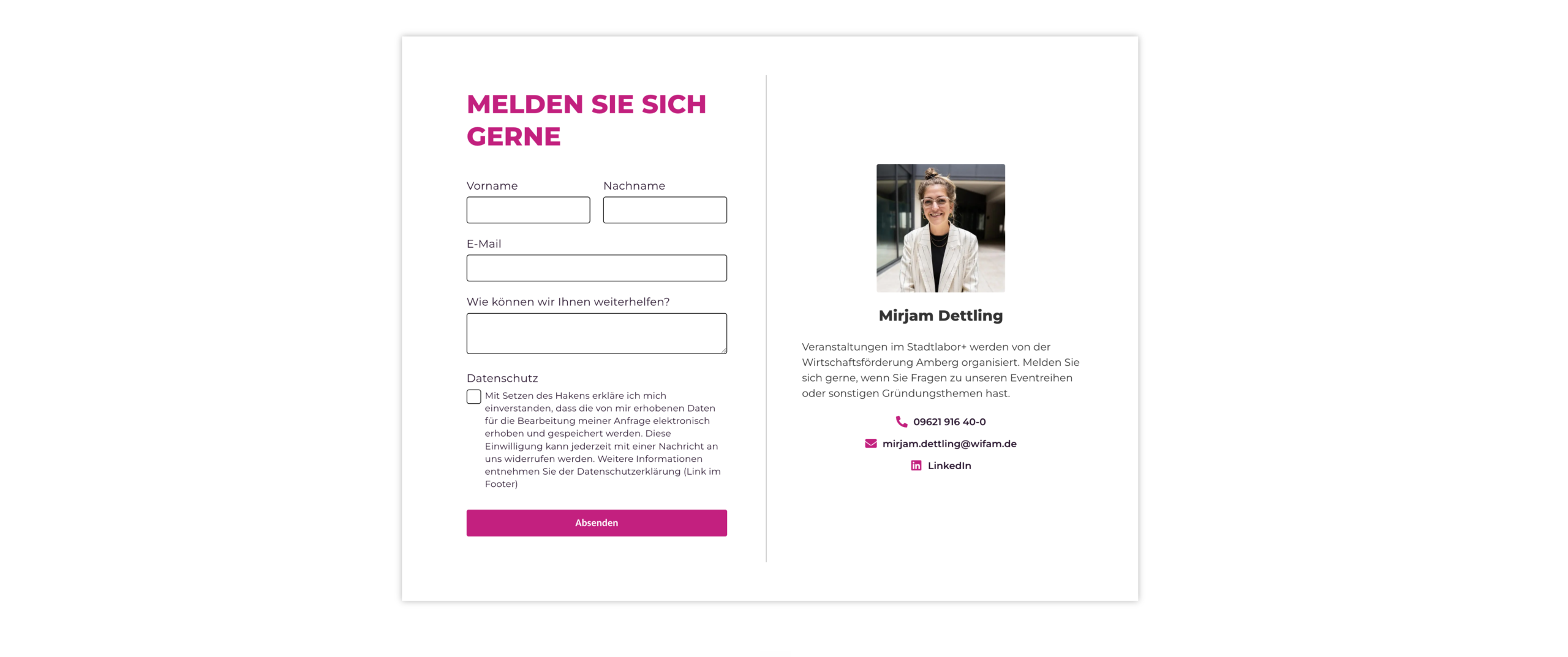 Kontaktbereich nachher – im Komponenten-System gebaut