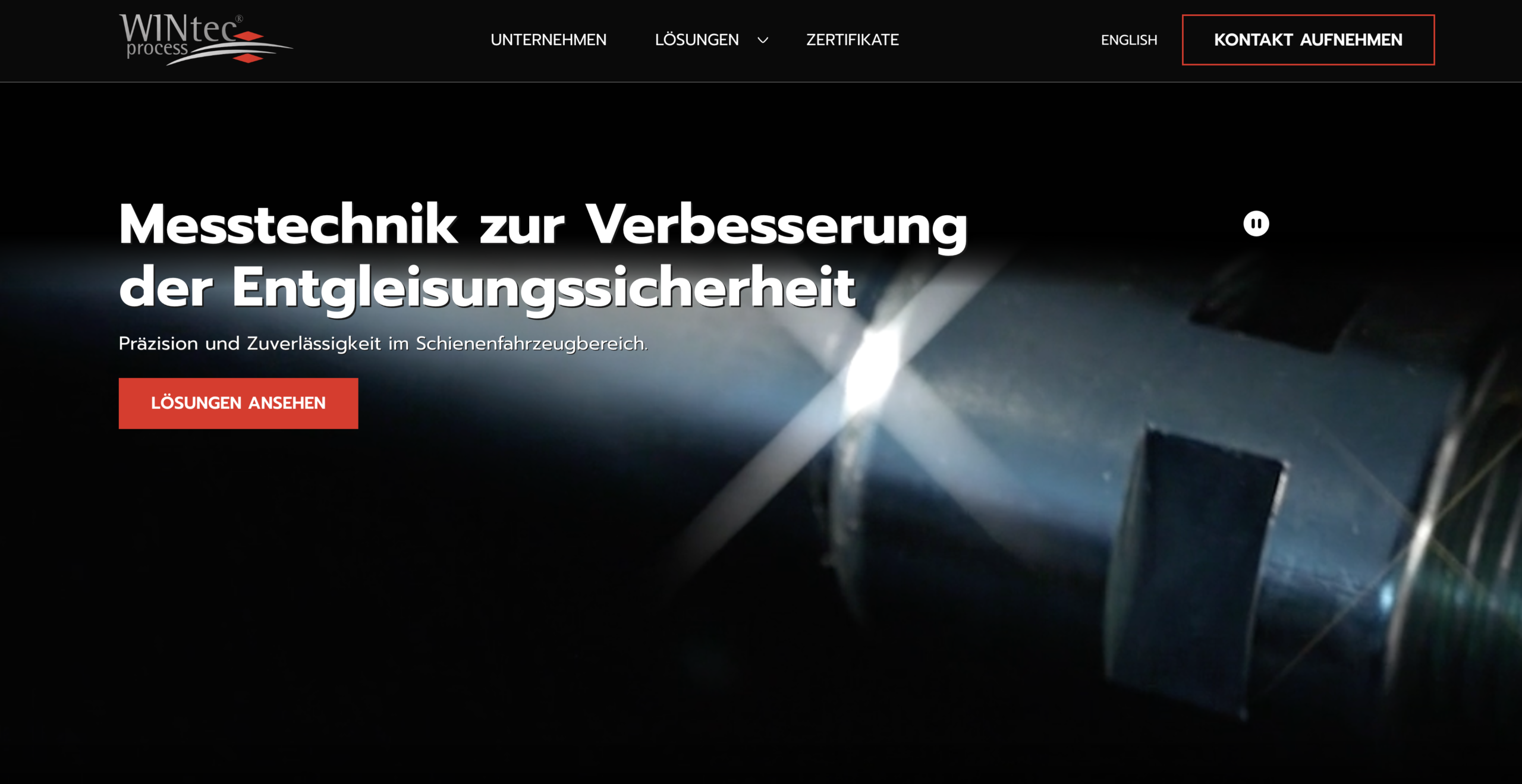 Startseite der neuen Website von WINtec process GmbH